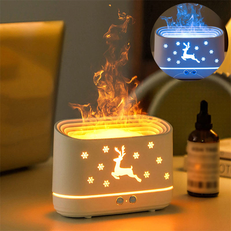 Elk Flame Humidifier Diffuser Mute Household Atmosphere Lamp Christmas ...