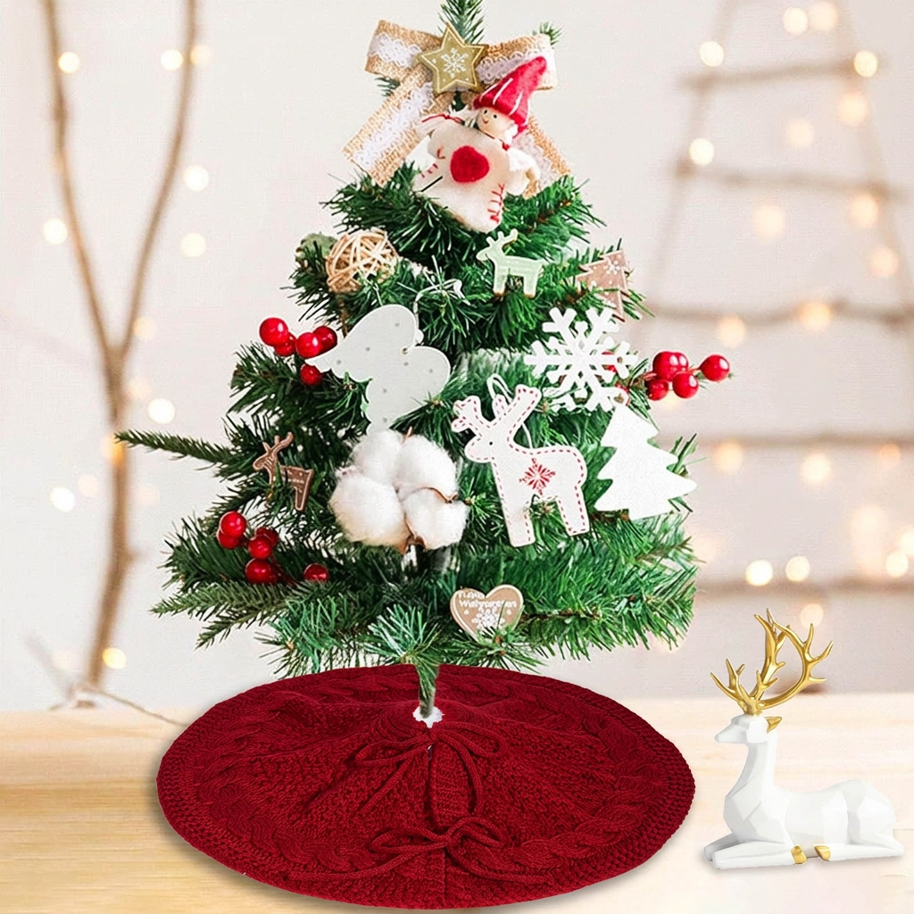 Christmas Knitted Tree Skirt Ornaments Accessories